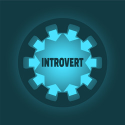 Introvert character type psychlogy metaphor vector