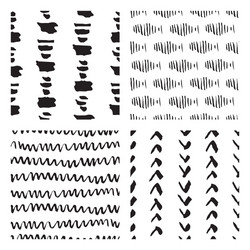 Seamless hand drawn ink patterns Royalty Free Vector Image