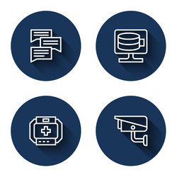 set line speech bubble chat cloud database first vector image