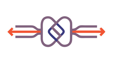 abstract interlocking knot complex data flow vector image
