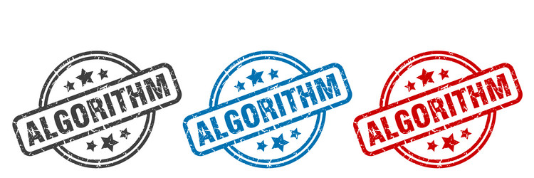 algorithm stamp round isolated sign vector image
