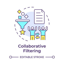 collaborative filtering multi color concept icon vector image