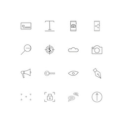 interface linear thin icons set outlined simple vector image