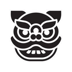 lion dance head chinese new year related solid vector