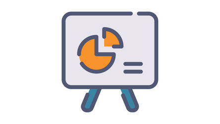 presentation display chart single isolated icon vector image