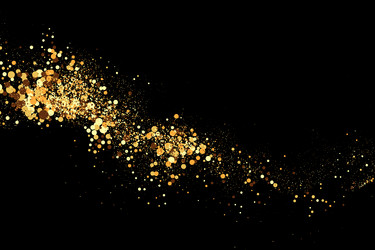 Scattered golden particles on a dark background vector