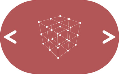 wire frame polygonal element cube with lines vector image