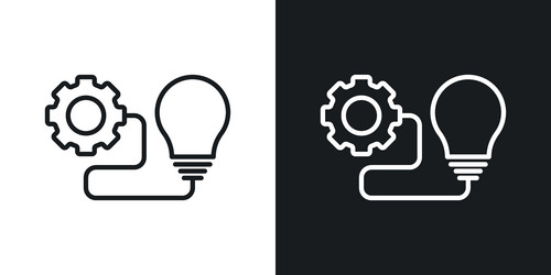 implementation icon set business execute vector image