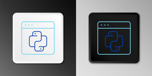 Line python programming language icon isolated vector