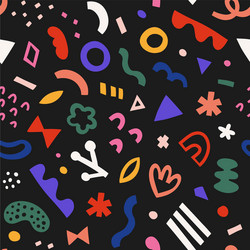 linocut abstract shapes pattern simple doodles vector image
