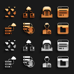 Set network cloud connection browser window vector