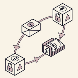 blockchain transaction graphics as repeating vector image