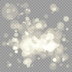 Gold light bokeh effect on transparent background Vector Image