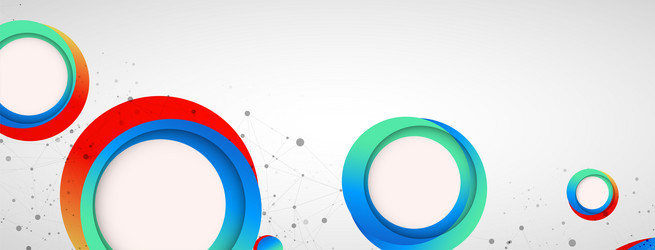 multicolored circles arranged on a plexus vector image
