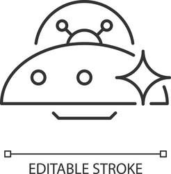 Ufo outline icon set Royalty Free Vector Image
