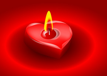 candle in the form of heart vector