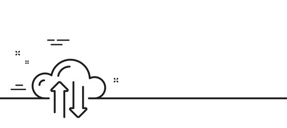 cloud computing sync line icon internet data vector image