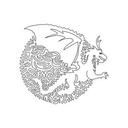 continuous curve one line drawing of mythological vector image