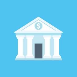 Flat icon of bank building vector