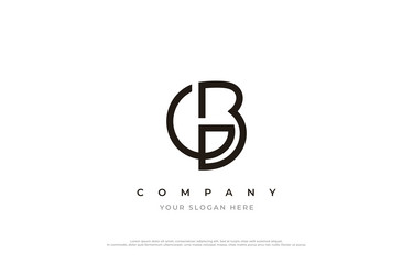 Initial letter gb logo design template Royalty Free Vector