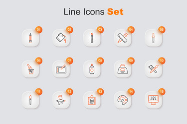 set line computer with design program palette vector image