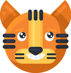 tiger happiness positive emoji smiling vector