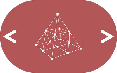 wire frame shape pyramid with connected lines vector image