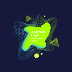 Abstract geometric liquid banner emblem vector