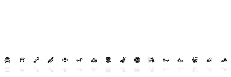 Auto safety - flat icons Royalty Free Vector Image