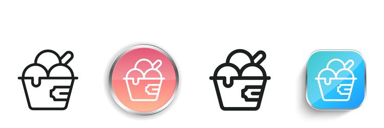 ice cream icon thin linear regular and button vector image