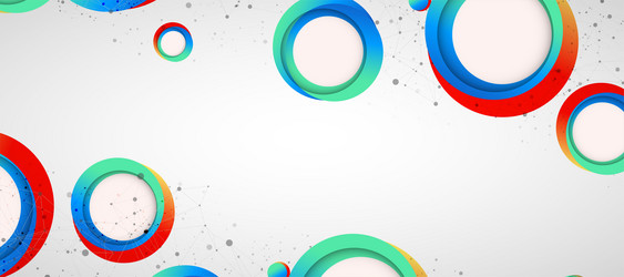 multicolored circles arranged on a plexus vector image