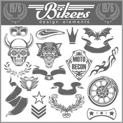 Vintage Motorcycle Elements Vector Image
