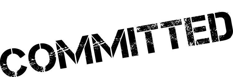 Committed rubber stamp Royalty Free Vector Image