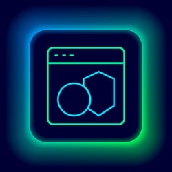 glowing neon line software web developer vector