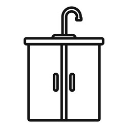 kitchen water tap icon outline interior vector