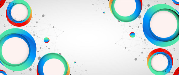 multicolored circles arranged on a plexus vector image