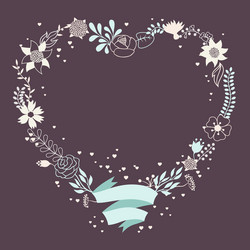 romantic background of various flowers in retro Vector Image