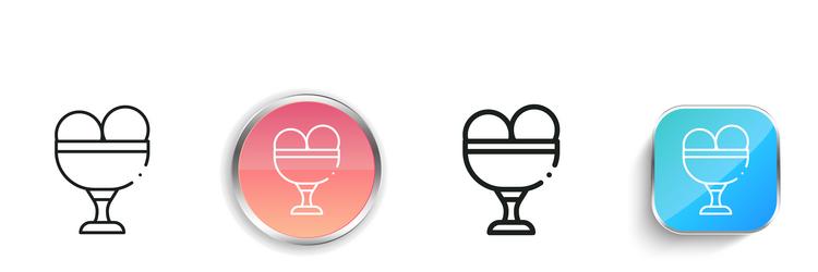 ice cream icon thin linear regular and button vector image