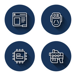 Set line browser window artificial intelligence vector