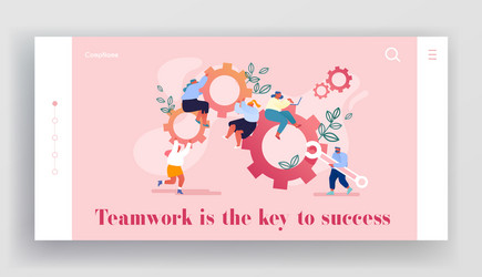 working routine process teamwork website landing vector