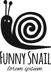 Funny snail black silhouette for your design vector