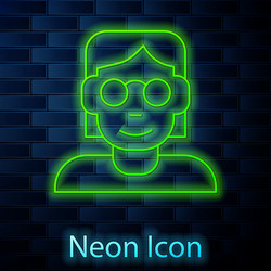 Glowing neon line hacker or coder icon isolated vector