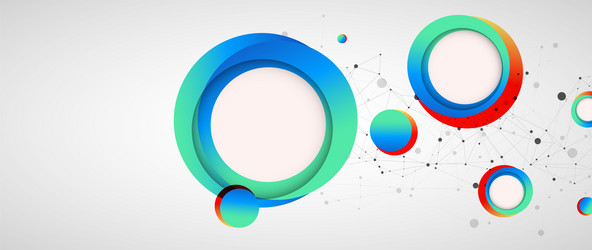 multicolored circles arranged on a plexus Vector Image