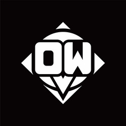 Dw logo monogram with piece circle ribbon style Vector Image