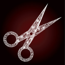 Flare net mesh scissors with lightspots vector