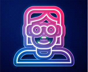 glowing neon line hacker or coder icon isolated vector image