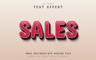 Sales retro style text effect vector