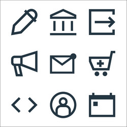 user interface line icons linear set quality vector image