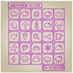 weather icon doodle set vector