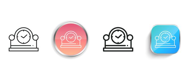 clock icon thin linear regular and button style vector image